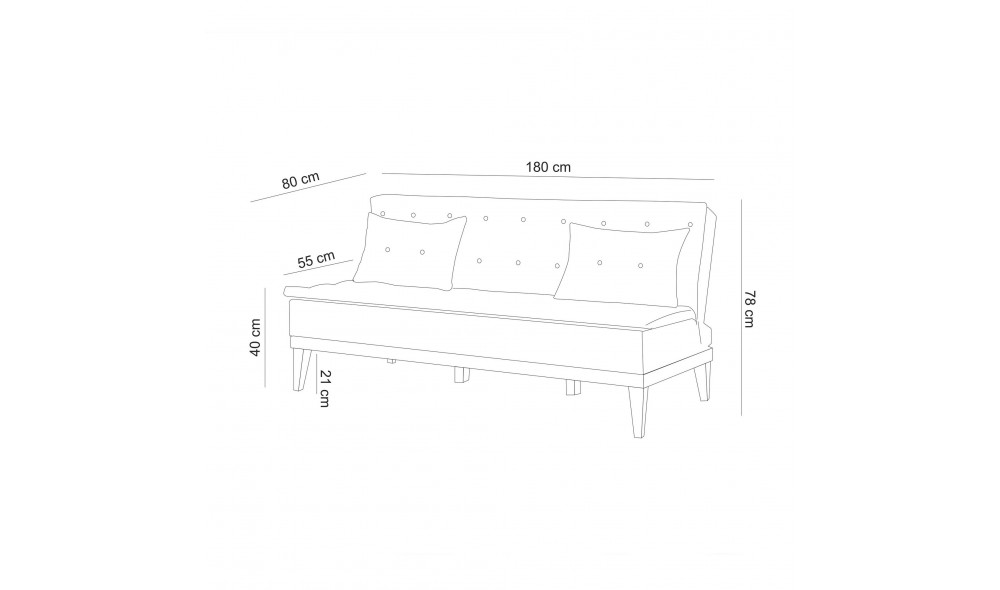 Set canapea extensibila, Fuoco-TKM06-1048, 180 x 78 x 80 cm