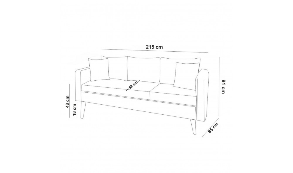 Set canapea, Sofia-TKM05-0201, 215 x 91 x 85 cm