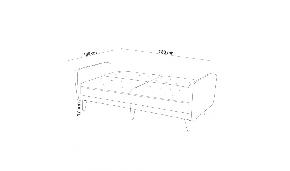 Set canapea extensibila, Terra-TKM05-1005, 202 x 83 x 82 cm