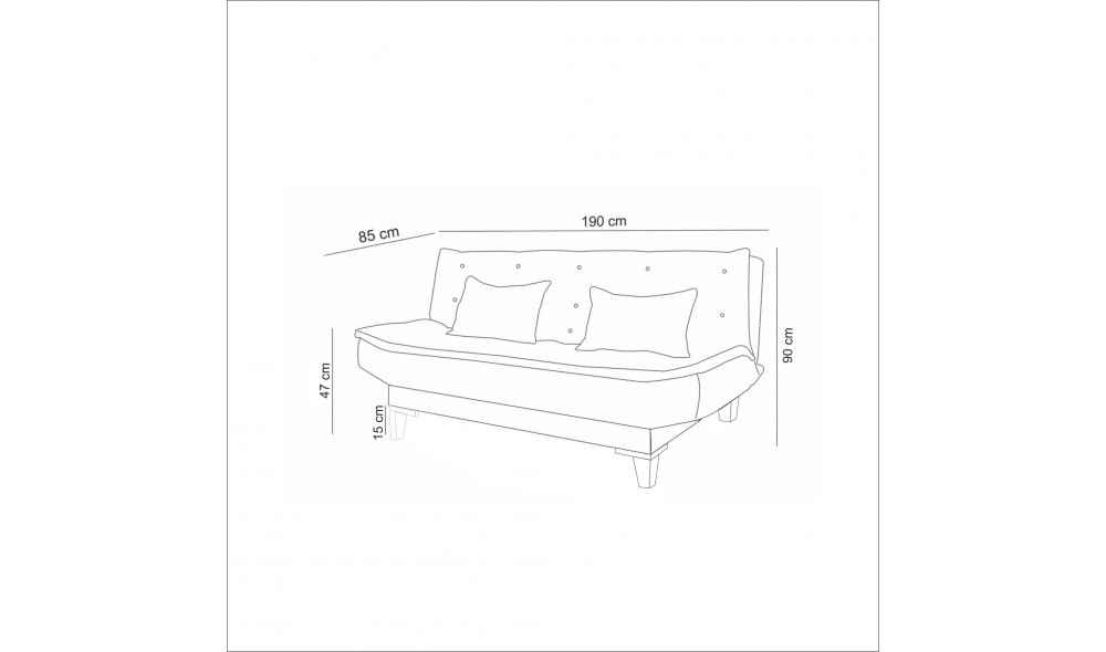 Set canapea extensibila, Santo-TKM07-1005, 190 x 90 x 85 cm