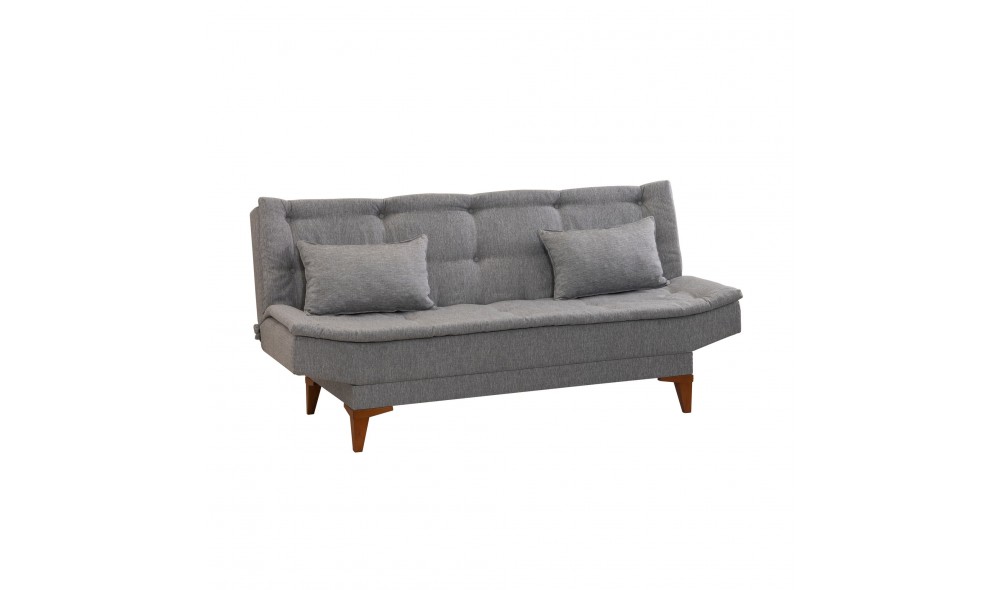 Canapea extensibila cu 3 locuri, Santo - Gri, 186 x 90 x 85 cm