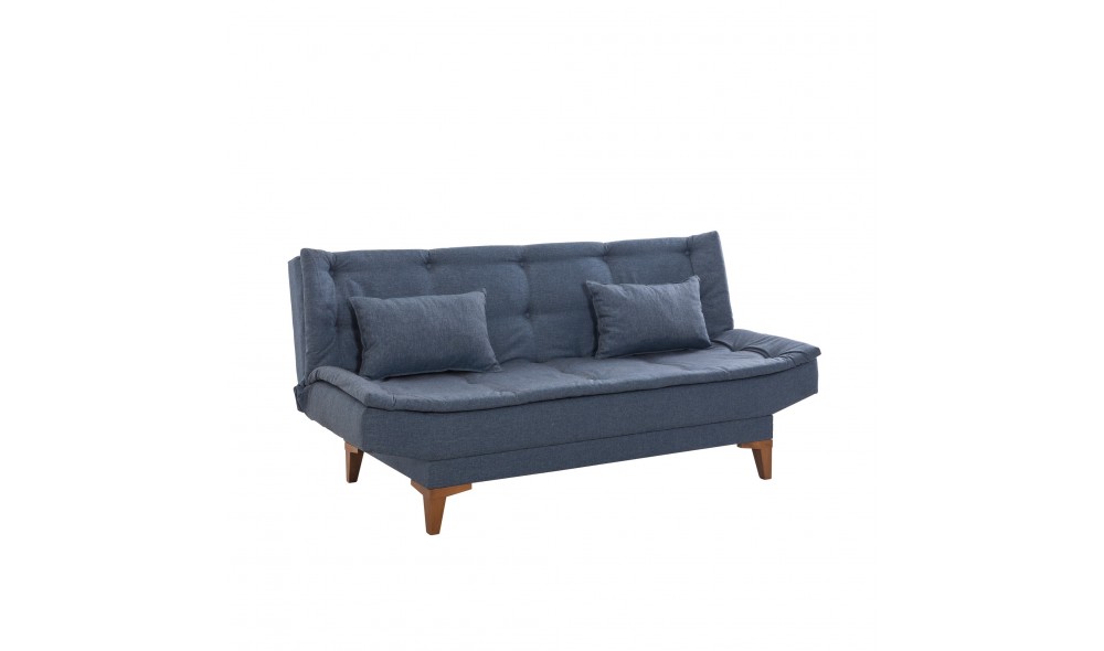 Canapea extensibila cu 3 locuri, Santo - Albastru inchis, 186 x 90 x 85 cm