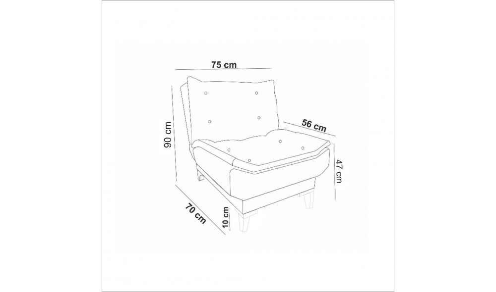 Fotoliu, Santo - Verde, 75 x 90 x 70 cm