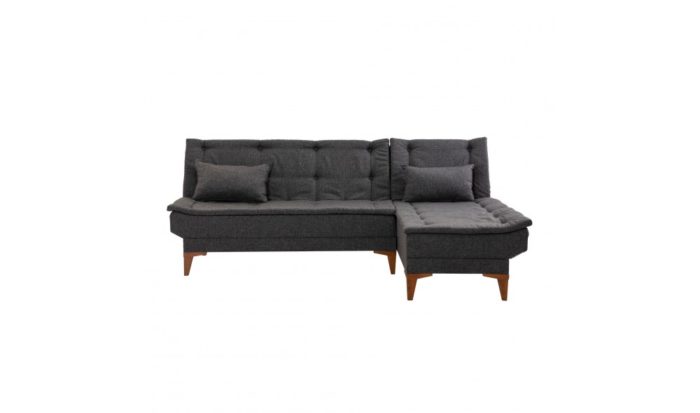 Canapea extensibila de colt, Santo - Antracit, 225 x 86 x 85 cm