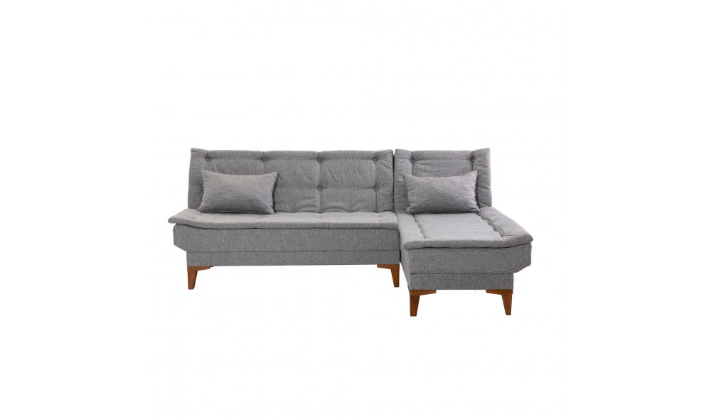 Canapea extensibila de colt, Santo - Gri, 225 x 86 x 85 cm