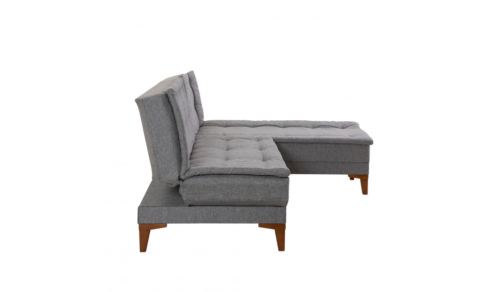 Canapea extensibila de colt, Santo - Gri, 225 x 86 x 85 cm