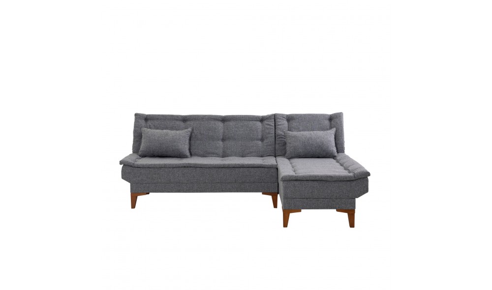 Canapea extensibila de colt, Santo - Gri inchis, 225 x 86 x 85 cm