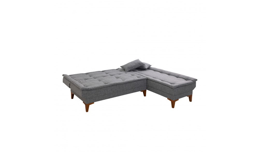 Canapea extensibila de colt, Santo - Gri inchis, 225 x 86 x 85 cm