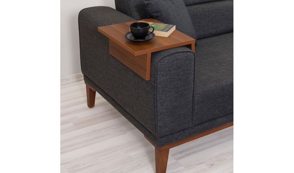 Set canapea extensibila, Liones 1053 - Antracit, 223 x 82 x 94 cm