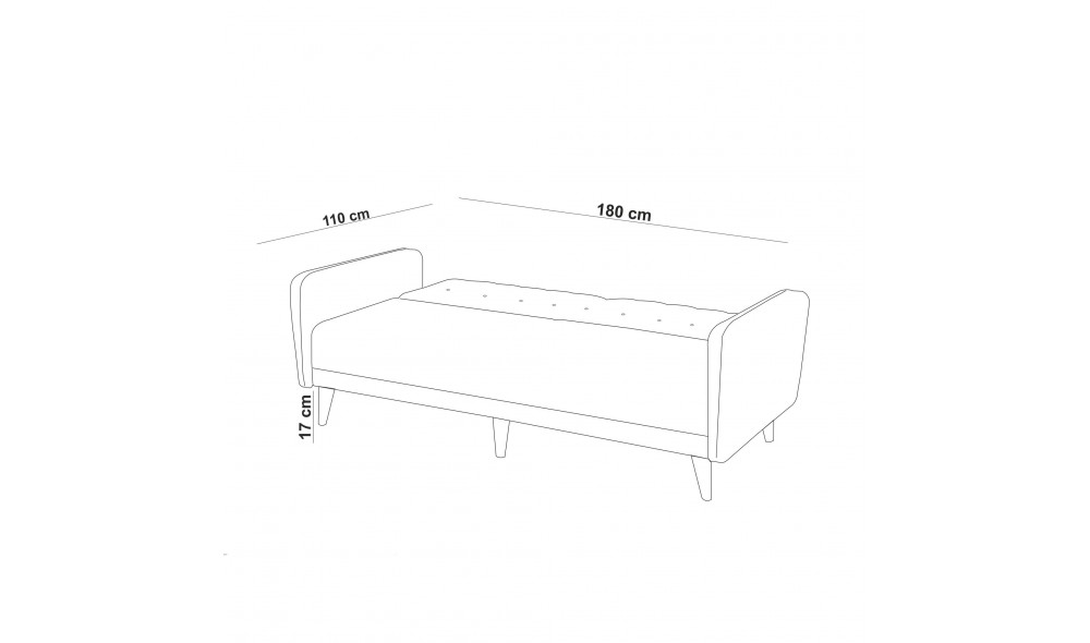 Set canapea extensibila, ARIA-TAKIM3-S 1008, 205 x 83 x 82 cm