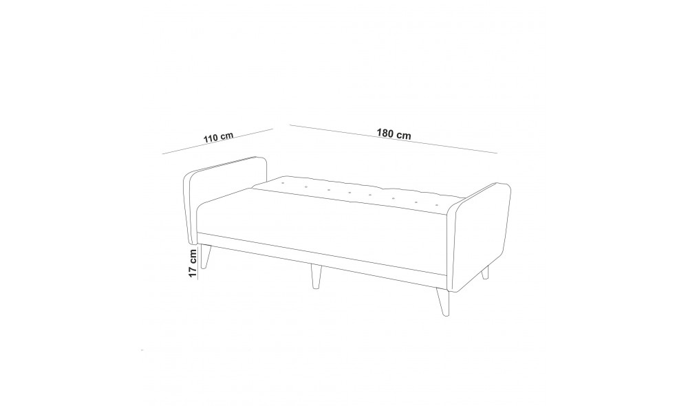 Set canapea extensibila, ARIA-TAKIM5-S 1005, 205 x 83 x 82 cm