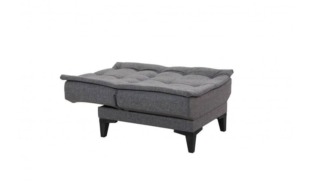 Set canapea extensibila, Santo-S-94216 - Gri inchis, 186 x 86 x 85 cm