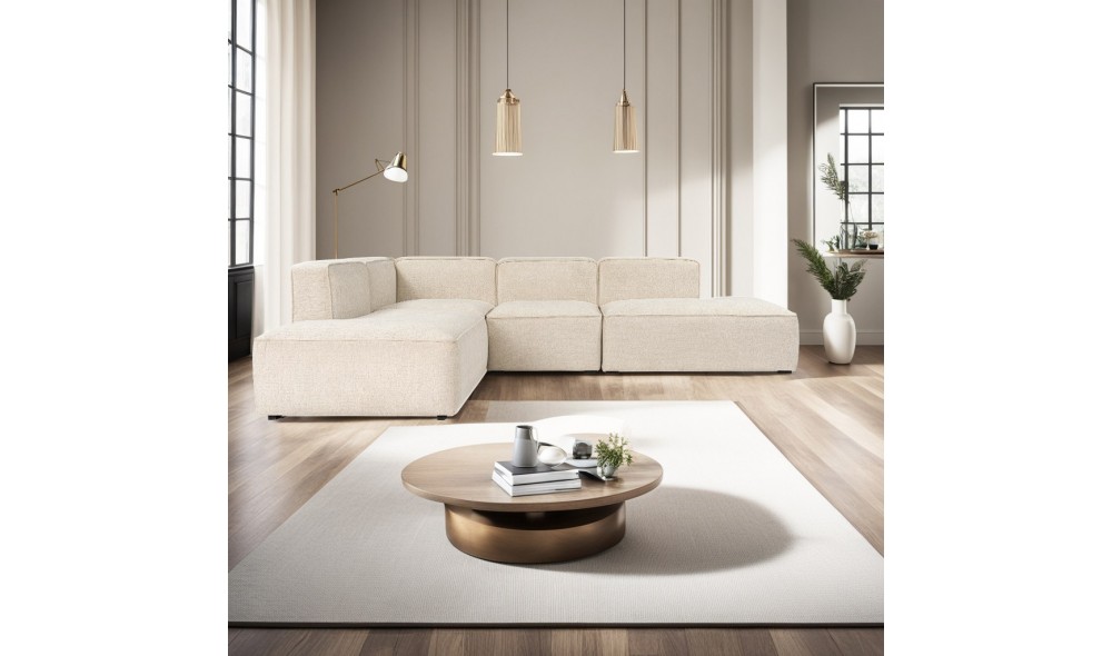 Canapea de coltar, More M -(M4-M2-M1-M3) - Crema, 280 x 69 x 90 cm