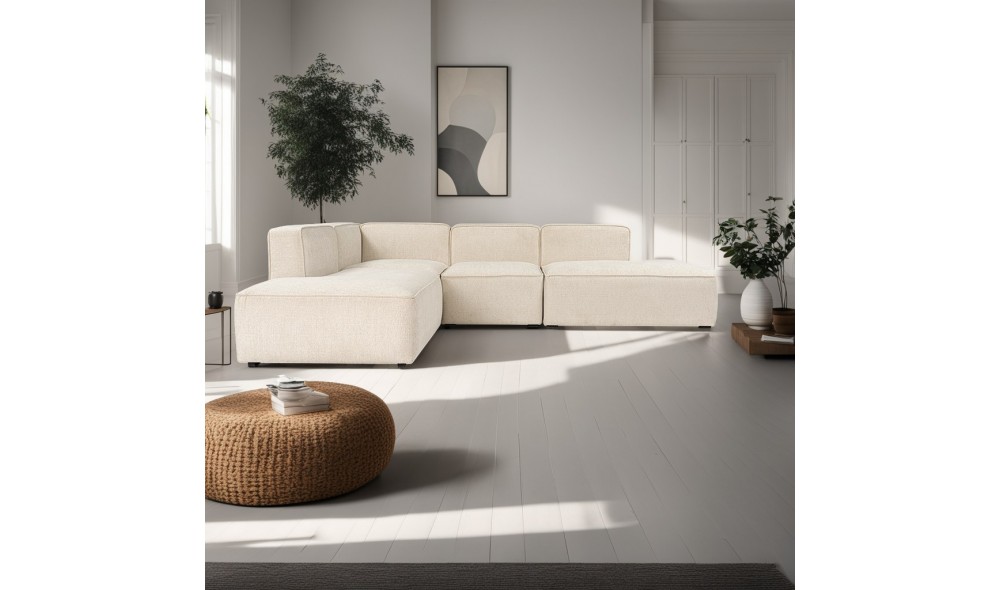 Canapea de coltar, More M -(M4-M2-M1-M3) - Crema, 280 x 69 x 90 cm