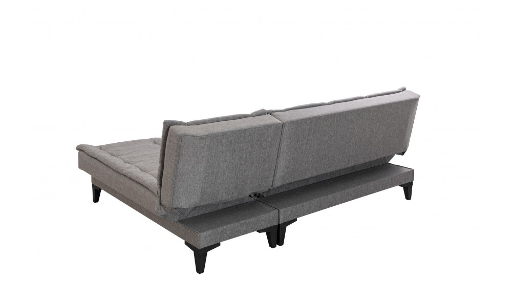 Canapea extensibila de colt, Santo-S - Gri, 225 x 86 x 85 cm