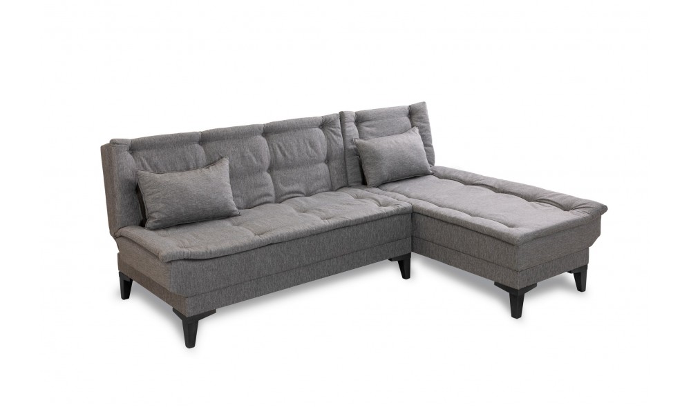 Canapea extensibila de colt, Santo-S - Gri, 225 x 86 x 85 cm