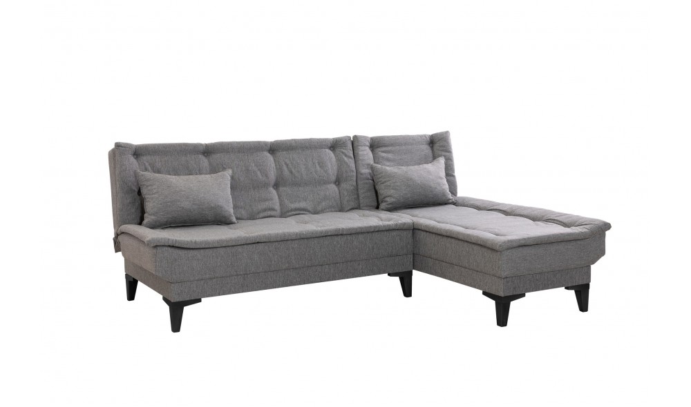 Canapea extensibila de colt, Santo-S - Gri, 225 x 86 x 85 cm