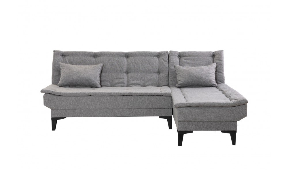 Canapea extensibila de colt, Santo-S - Gri, 225 x 86 x 85 cm