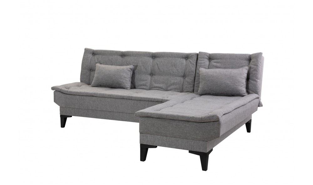 Canapea extensibila de colt, Santo-S - Gri, 225 x 86 x 85 cm