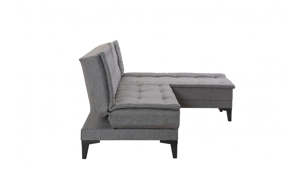 Canapea extensibila de colt, Santo-S - Gri, 225 x 86 x 85 cm