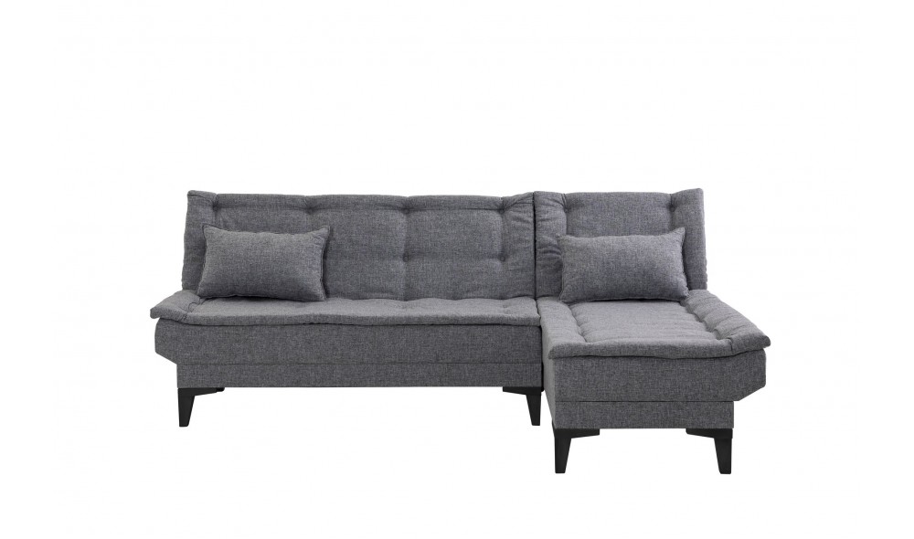 Canapea extensibila de colt, Santo-S - Gri inchis, 225 x 86 x 85 cm