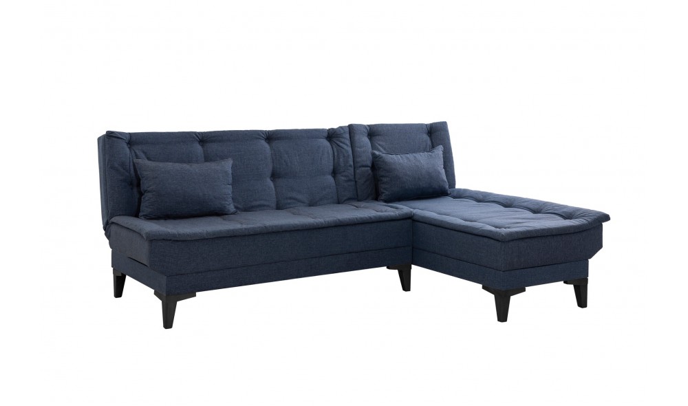 Canapea extensibila de colt, Santo-S - Bleumarin, 225 x 86 x 85 cm