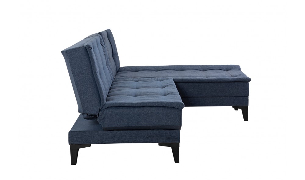 Canapea extensibila de colt, Santo-S - Bleumarin, 225 x 86 x 85 cm