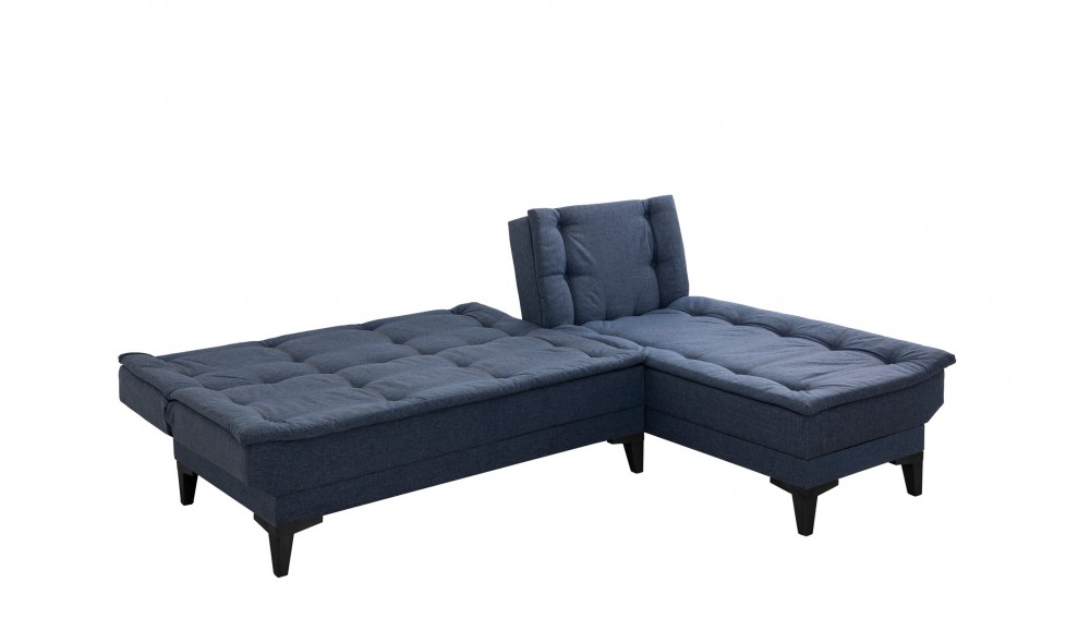 Canapea extensibila de colt, Santo-S - Bleumarin, 225 x 86 x 85 cm