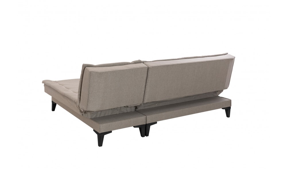 Canapea extensibila de colt, Santo-S - Crema, 225 x 86 x 85 cm