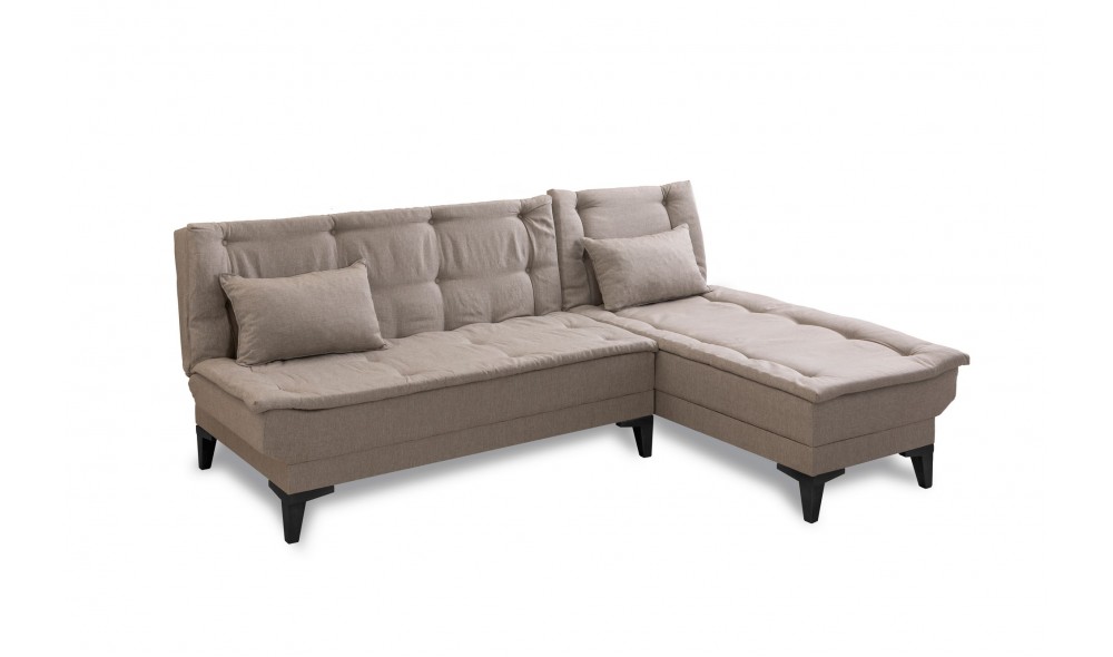 Canapea extensibila de colt, Santo-S - Crema, 225 x 86 x 85 cm