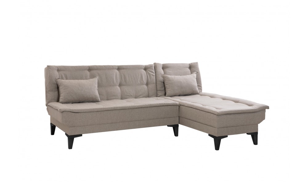 Canapea extensibila de colt, Santo-S - Crema, 225 x 86 x 85 cm