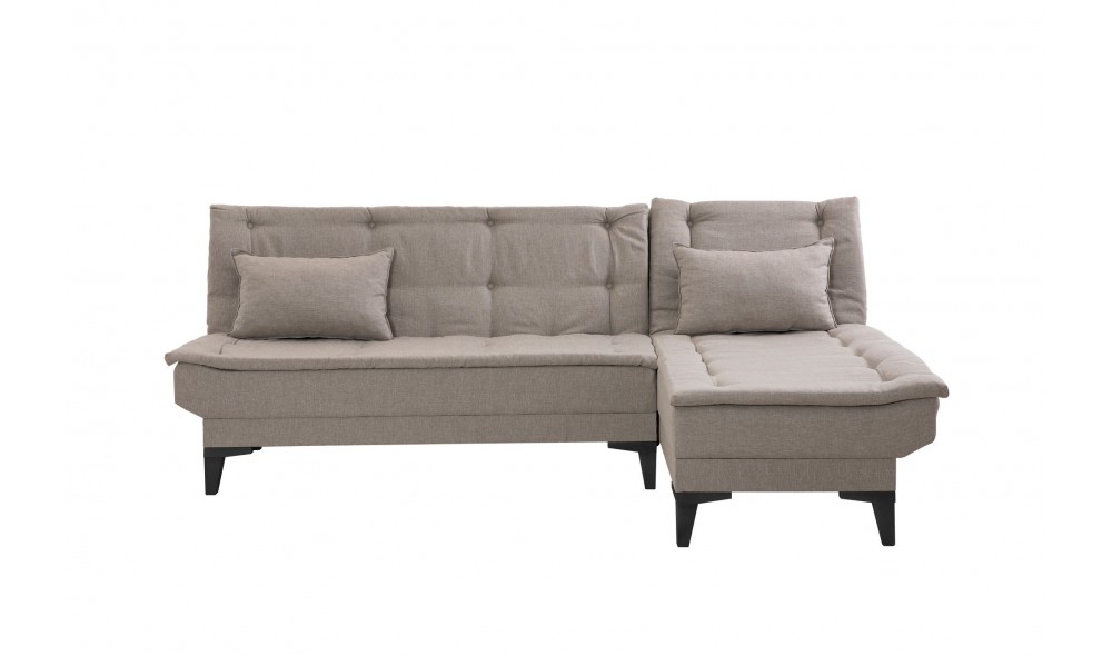 Canapea extensibila de colt, Santo-S - Crema, 225 x 86 x 85 cm