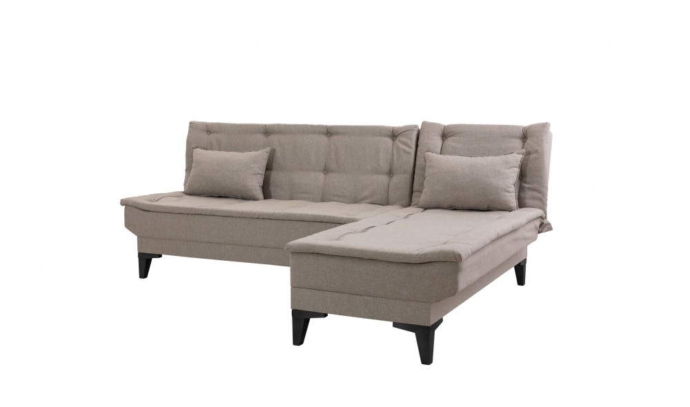 Canapea extensibila de colt, Santo-S - Crema, 225 x 86 x 85 cm