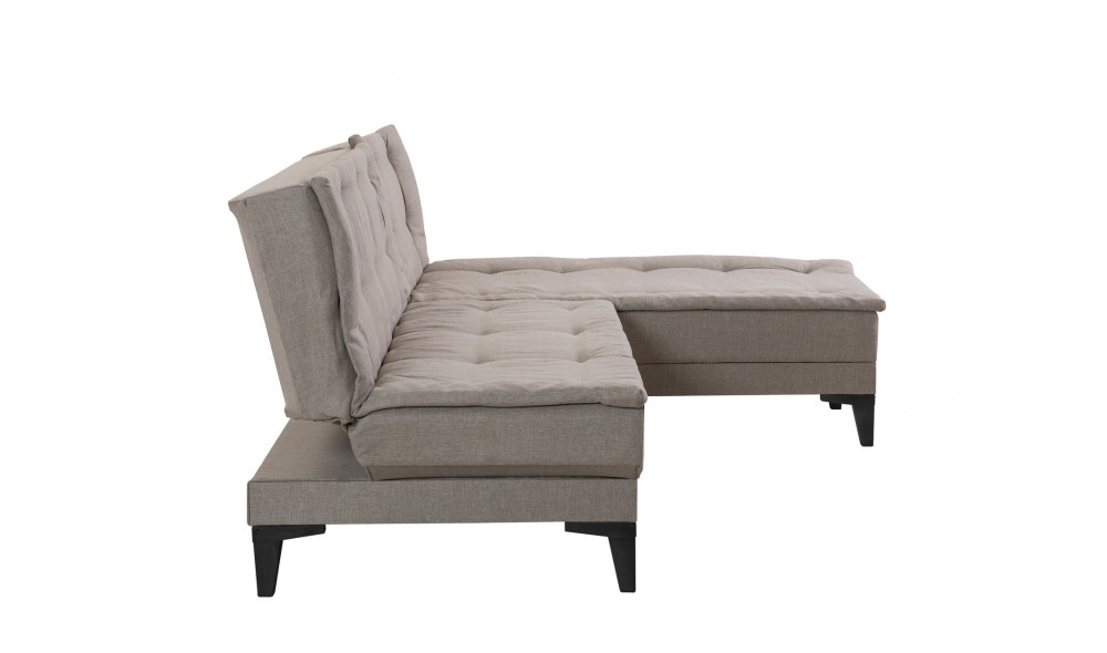 Canapea extensibila de colt, Santo-S - Crema, 225 x 86 x 85 cm