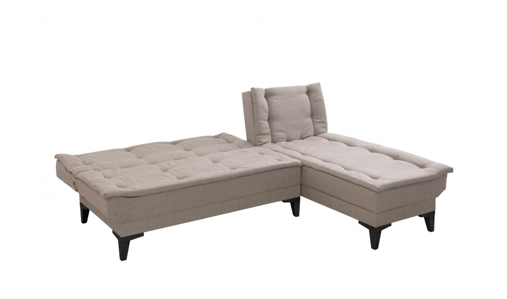 Canapea extensibila de colt, Santo-S - Crema, 225 x 86 x 85 cm