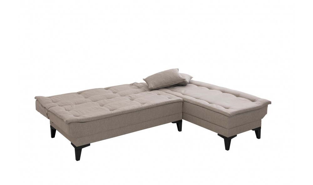 Canapea extensibila de colt, Santo-S - Crema, 225 x 86 x 85 cm