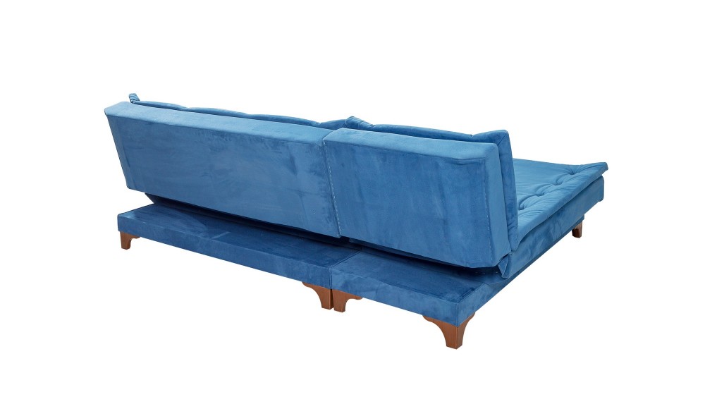 Canapea extensibila de colt, Kelebek Kose Stanga - Albastru inchis, 225 x 86 x 160 cm