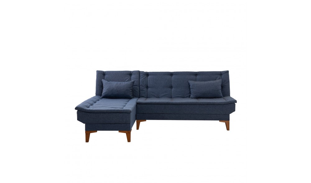 Canapea extensibila de colt, Santo Stanga - Albastru inchis, 225 x 86 x 85 cm