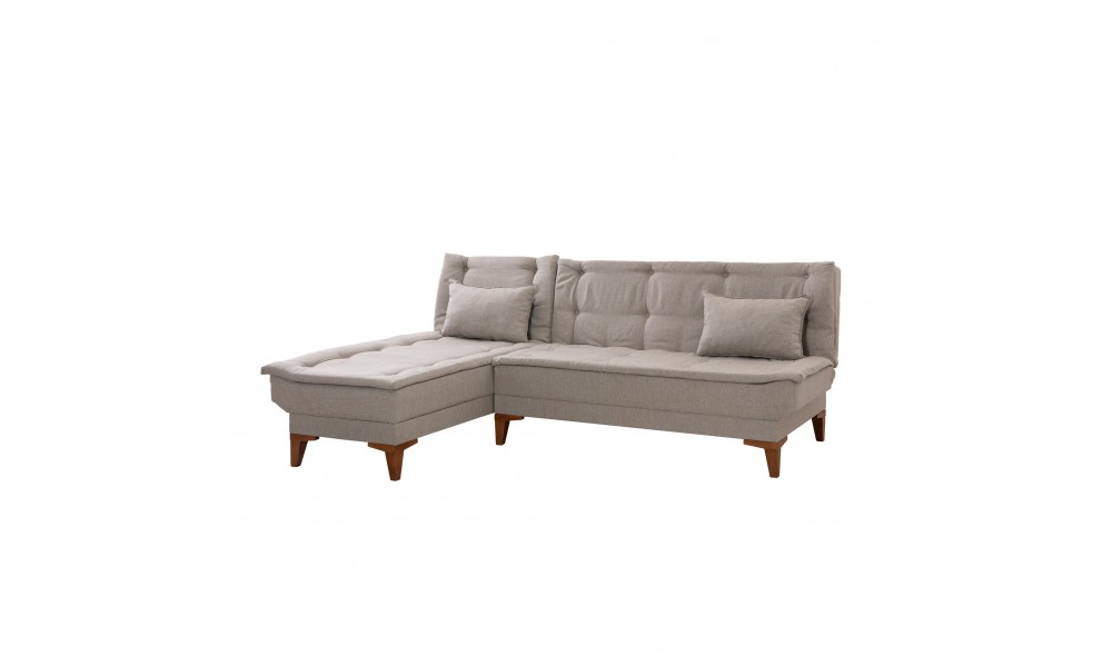 Canapea extensibila de colt, Santo Stanga - Crema, 225 x 86 x 85 cm