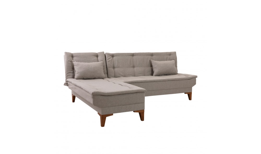 Canapea extensibila de colt, Santo Stanga - Crema, 225 x 86 x 85 cm