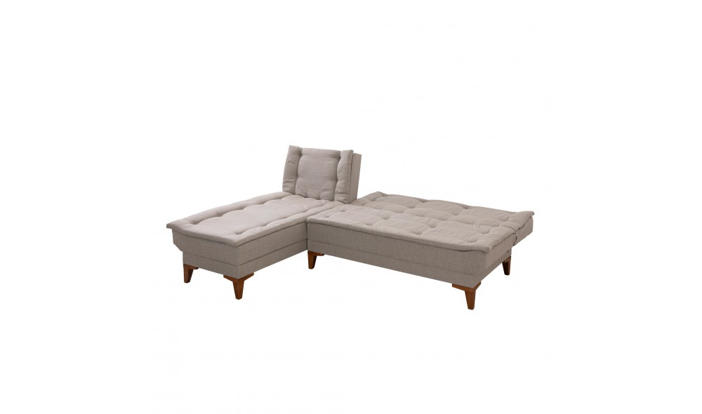 Canapea extensibila de colt, Santo Stanga - Crema, 225 x 86 x 85 cm
