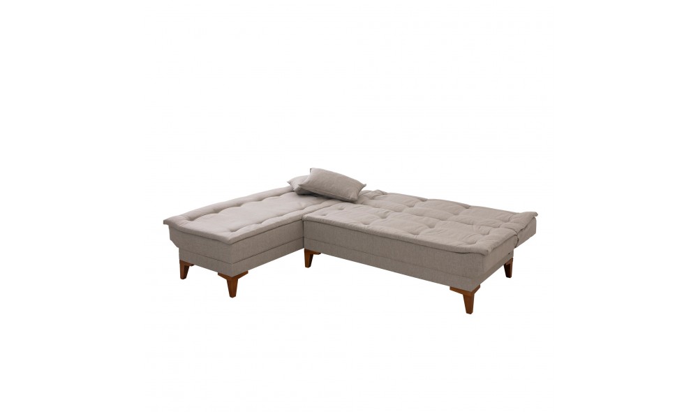 Canapea extensibila de colt, Santo Stanga - Crema, 225 x 86 x 85 cm