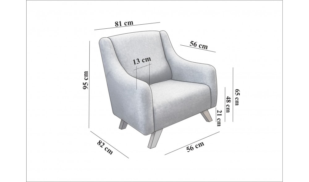 Fotoliu, Hera - Albastru inchis, 81 x 95 x 82 cm