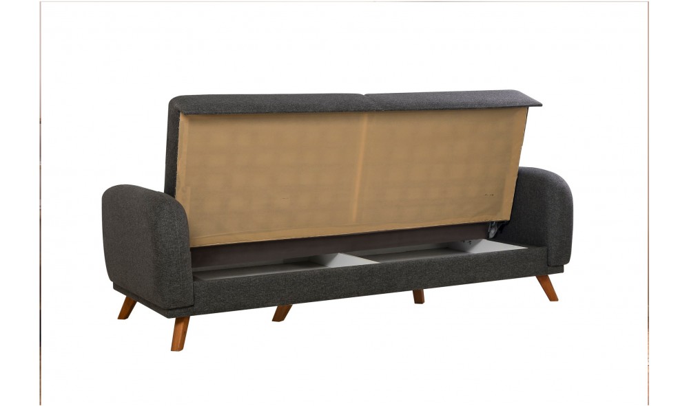 Set canapea extensibila, Set Hera - Antracit, 237 x 90 x 98 cm