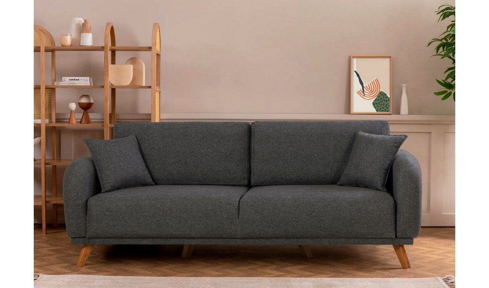 Set canapea extensibila, Set Hera - Antracit, 237 x 90 x 98 cm