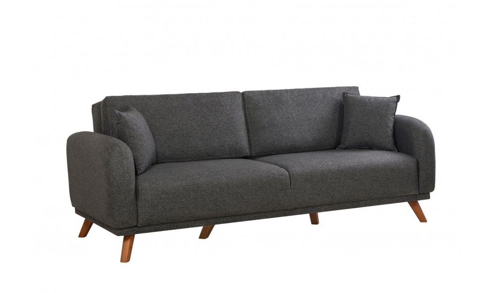 Set canapea extensibila, Set Hera - Antracit, 237 x 90 x 98 cm