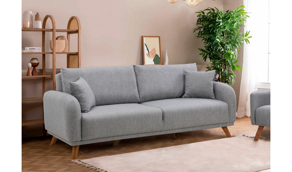 Set canapea extensibila, Set Hera - Gri, 237 x 90 x 98 cm