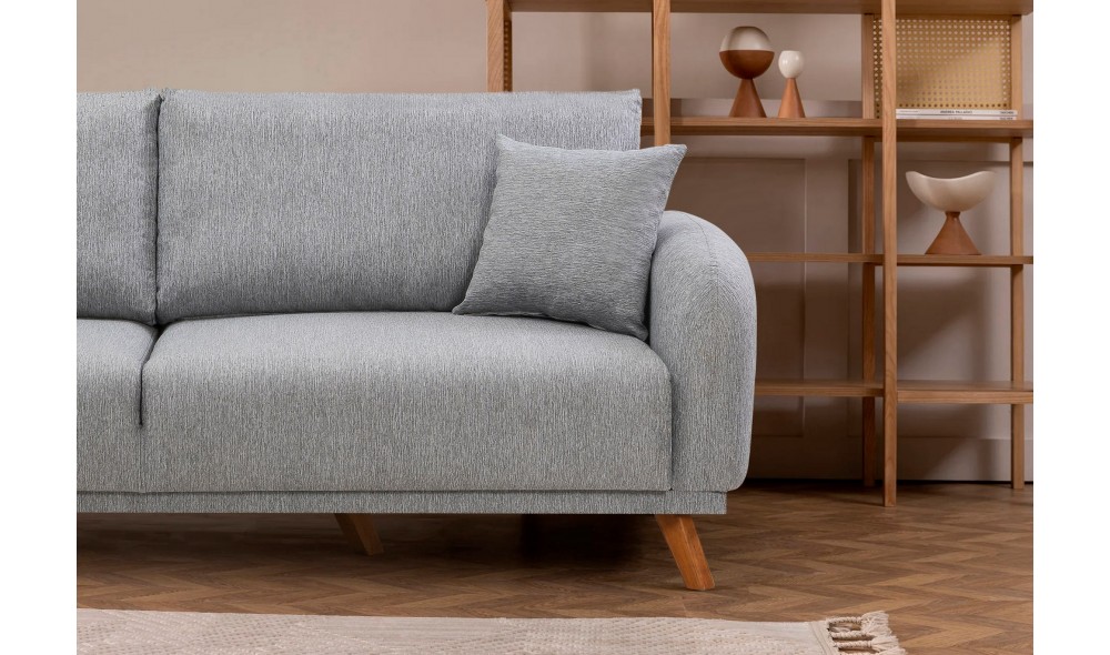 Set canapea extensibila, Set Hera - Gri, 237 x 90 x 98 cm