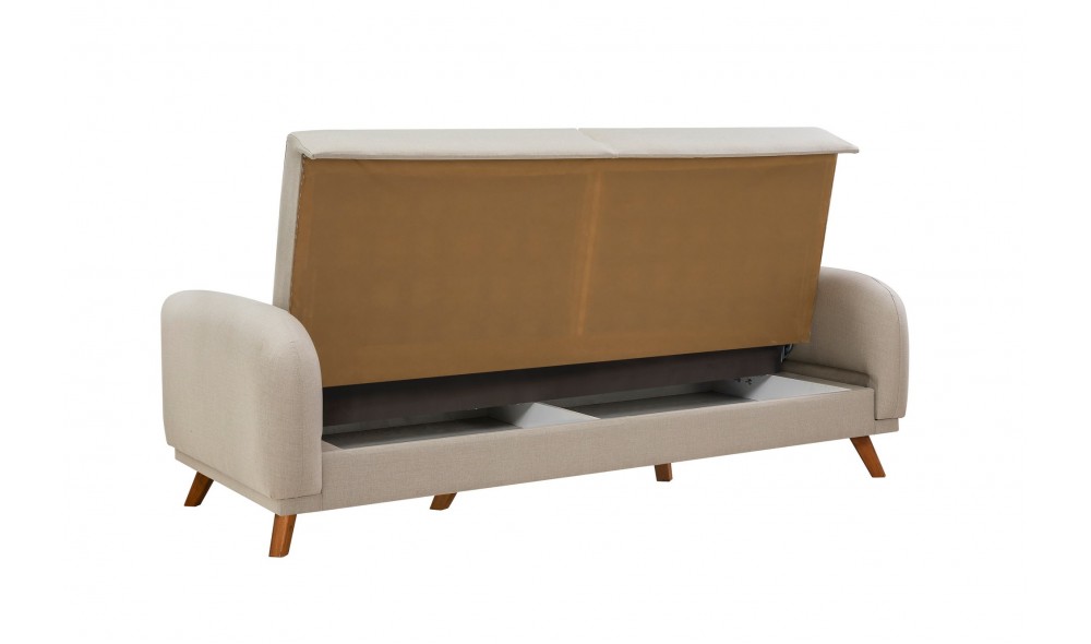 Set canapea extensibila, Set Hera - Crema, 237 x 90 x 98 cm