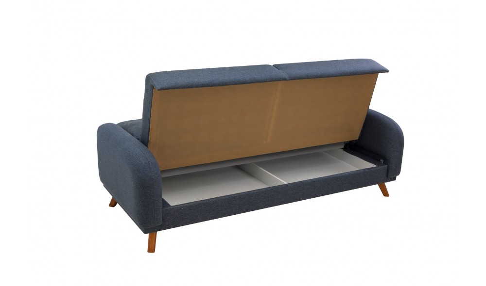 Set canapea extensibila, Set Hera - Albastru inchis, 237 x 90 x 98 cm